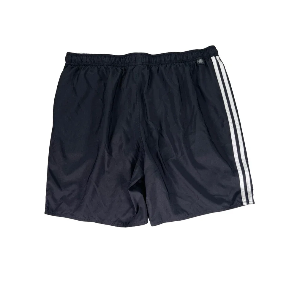 adidas Men's Black Striped Mesh Lined Swim Trunk Shorts - 2XL